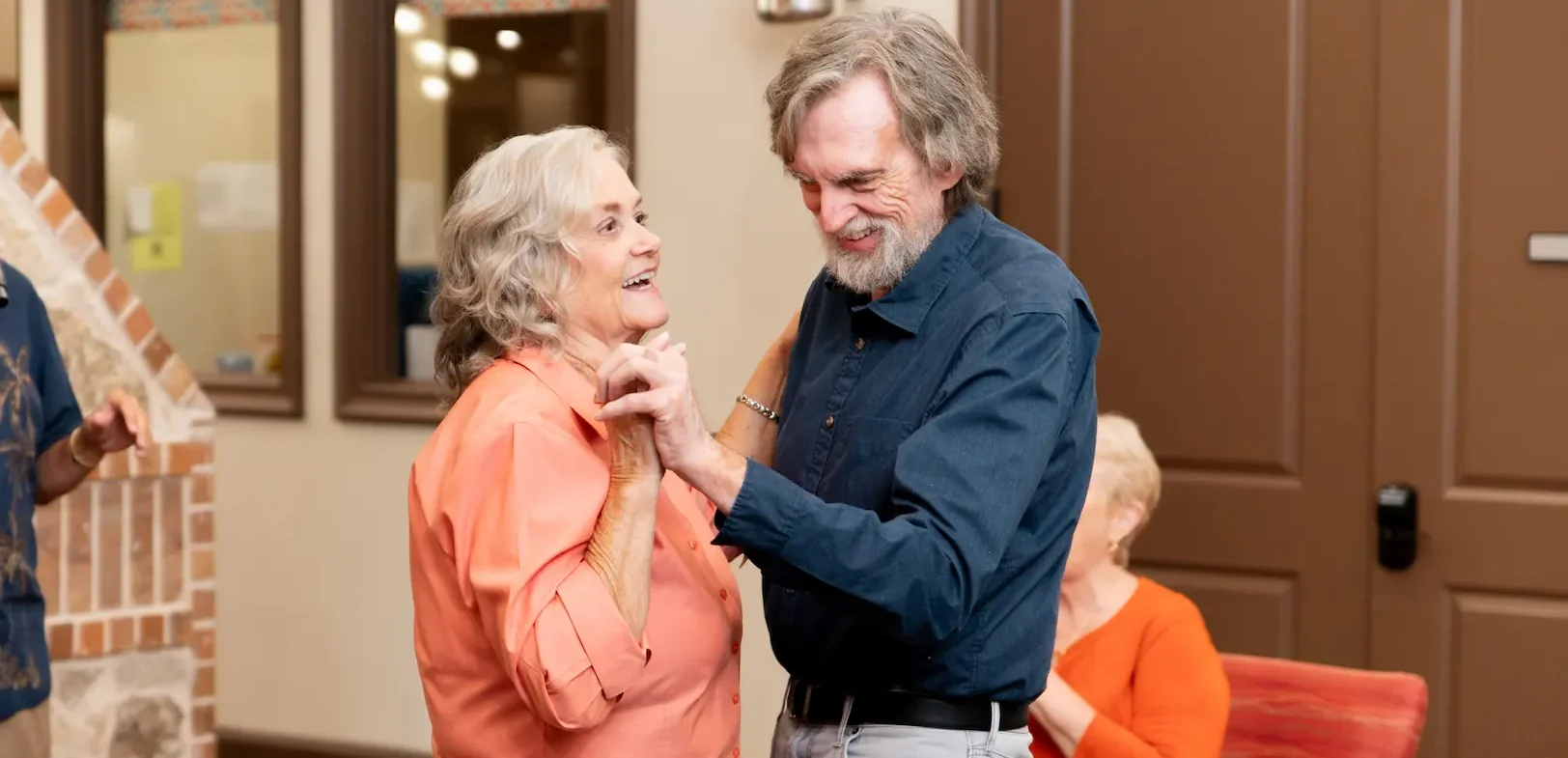 Alzheimer`s care residents enjoying a social dance at Avalon Memory Care.